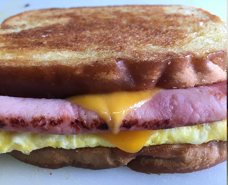 Egg & Cheese with Ham Breakfast Sandwich - Cheese Out!